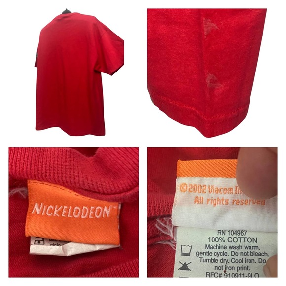 Y2K 2001 Red SpongeBob Tee Shirt Leave My Brain Alone / Mens Large - Picture 3 of 6